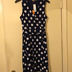 Blue and White Polka Dot Dress